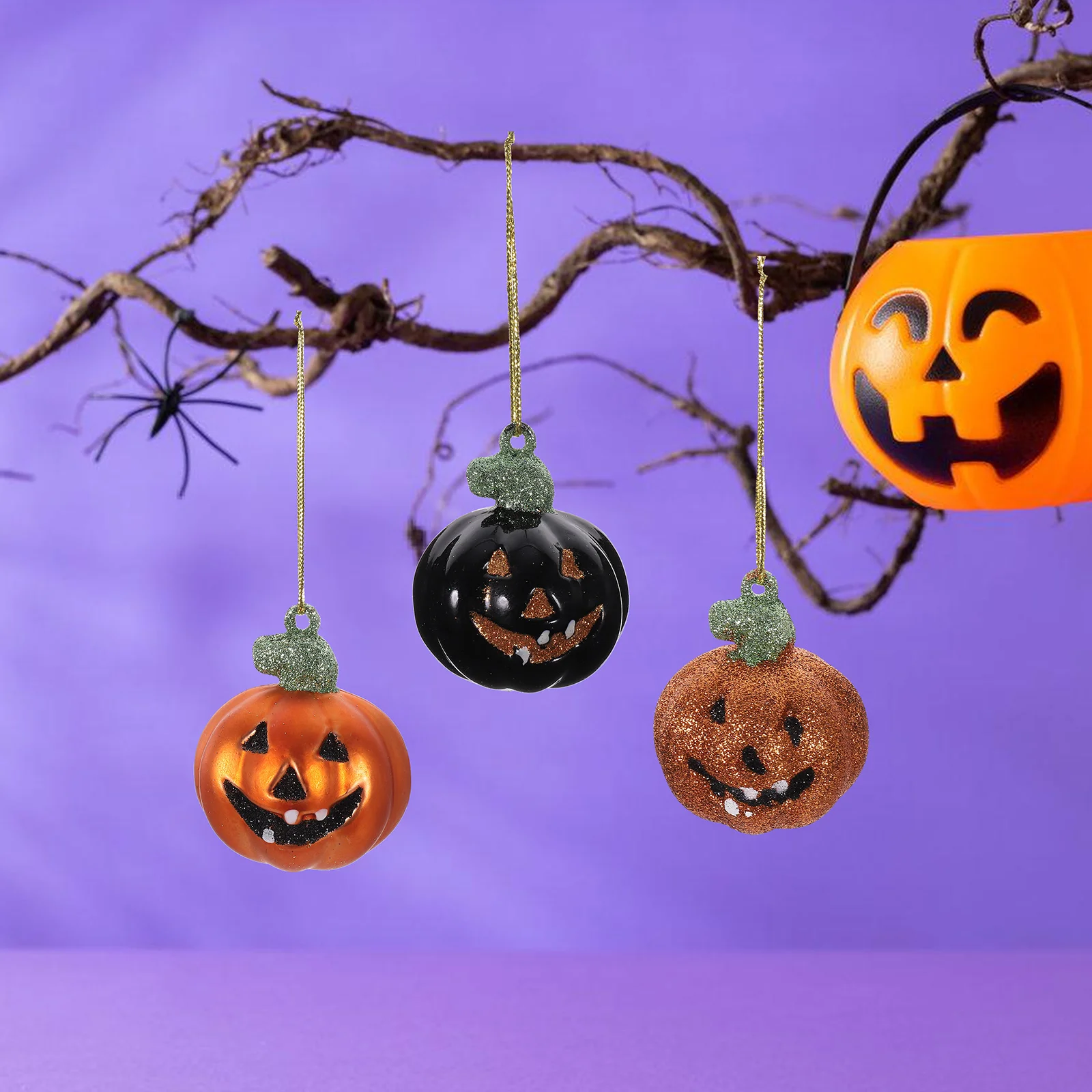 27 Pcs Halloween Tree Ornaments Decoration Set Pumpkin Witch Hat Pendant Indoor and Outdoor Decorations Plastic