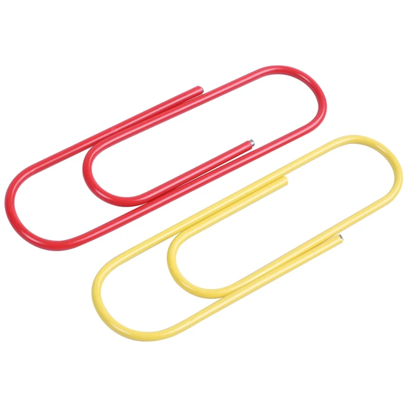 Super Large Paper Clips Vinyl Coated, 60 Pack 4 Inch Assorted Color Jumbo Paper Clip Holder(10 Cm)