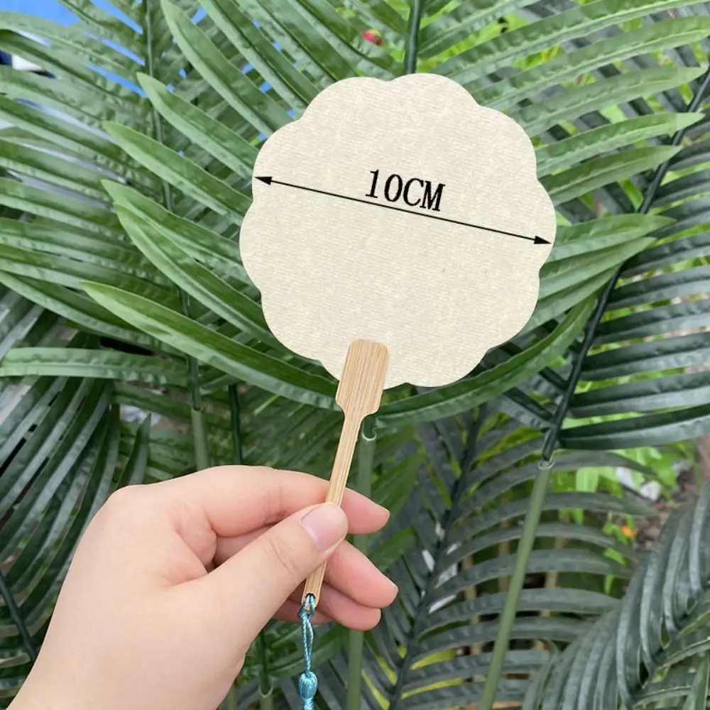 Art Hand Fans Chinese Style Mini Graffiti Fans Round Xuan Paper Blank Painting Fans Unfinished Thicken Summer Fan Wedding Party