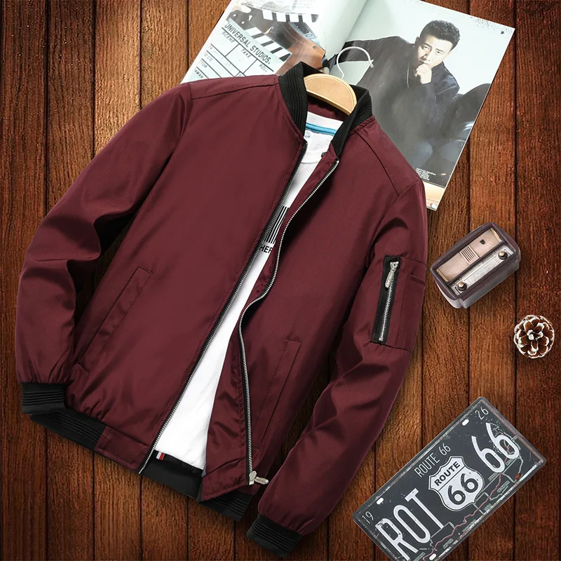 

Youth Plus-size Baseball Jacket, Men's Casual Solid-color Jacket