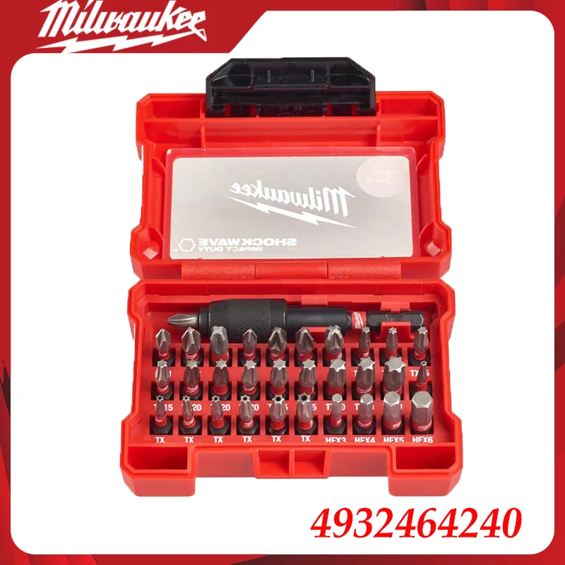 

Набор ударных бит Milwaukee 4932464240 Shockwave, 32 шт., с шестигранным держателем, прочные, нескользящие, нержавеющие, аксессуары для электроинструментов