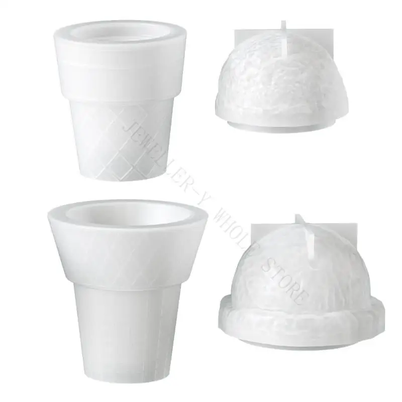 R7UF Two-Part Ice Cream Cone Mold for Resin Crafts and Vessels