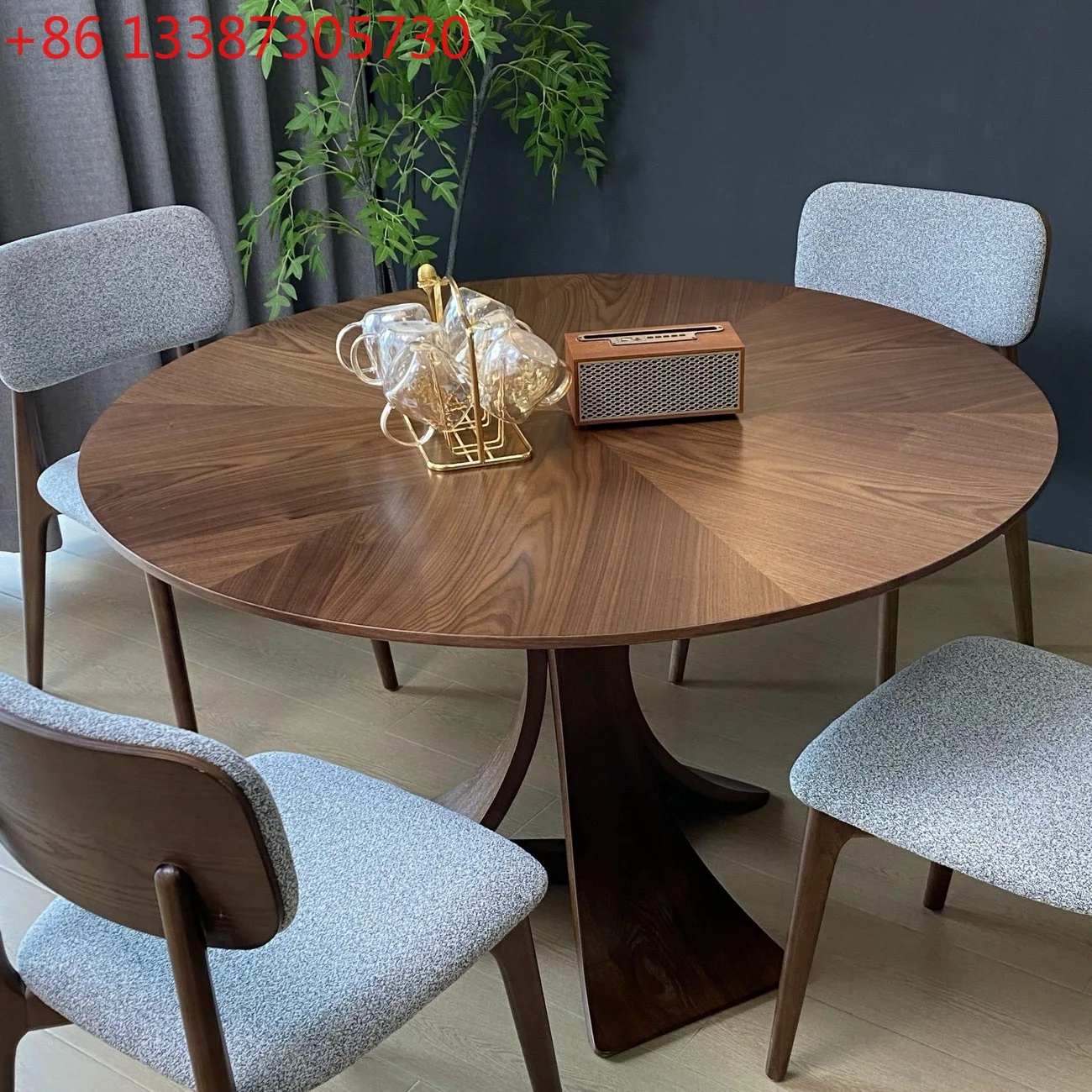 

Обеденный стол в ретро-стиле из массива дерева с каменной столешницей, для дома, для небольшой квартиры, из орехового дерева, простой, в средневековом стиле, круглый.