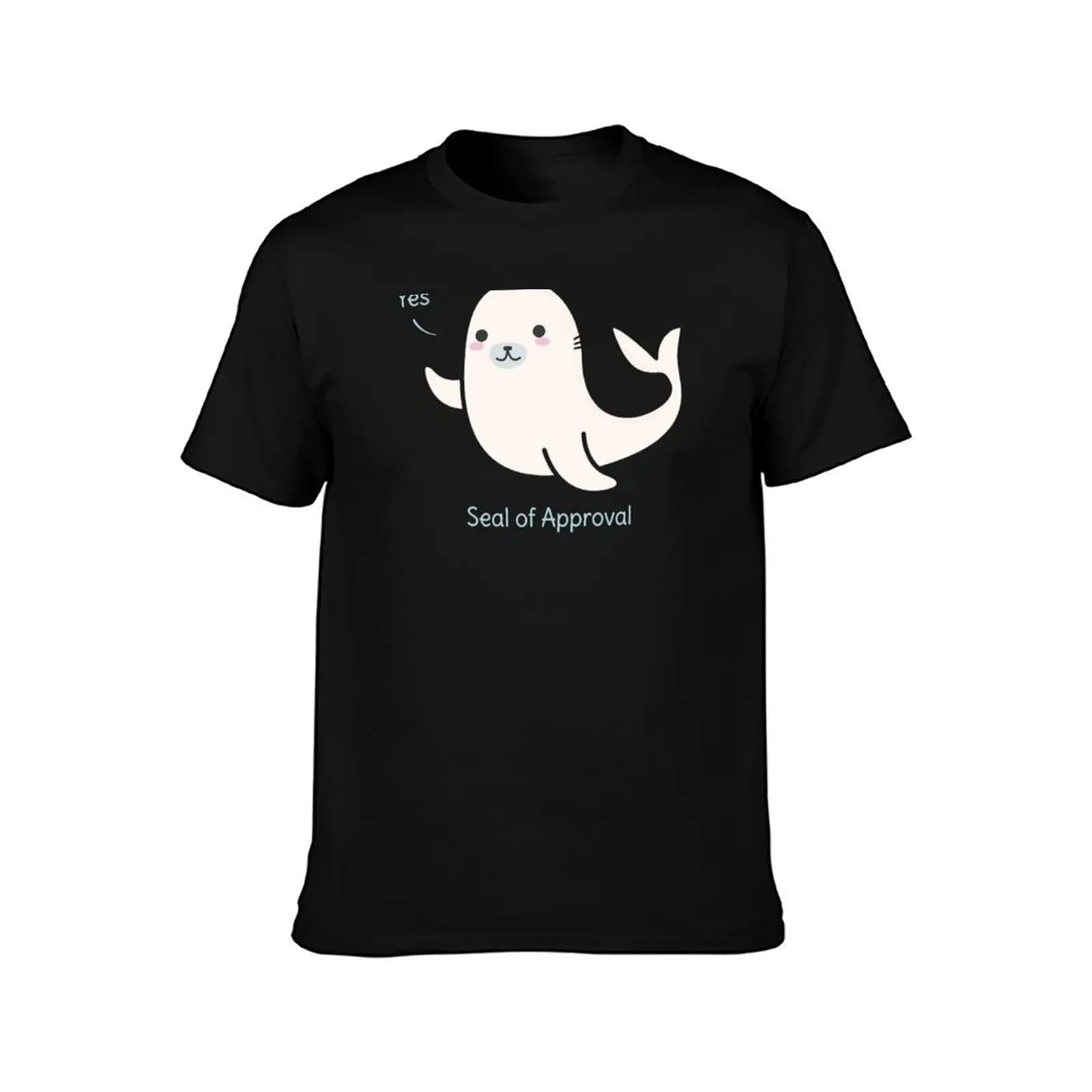 Seal of Approval T-Shirt Summer Casual Cotton Tee Oversized Streetwear Tops Vintage Graphic Print Loose Fit Short Sleeve