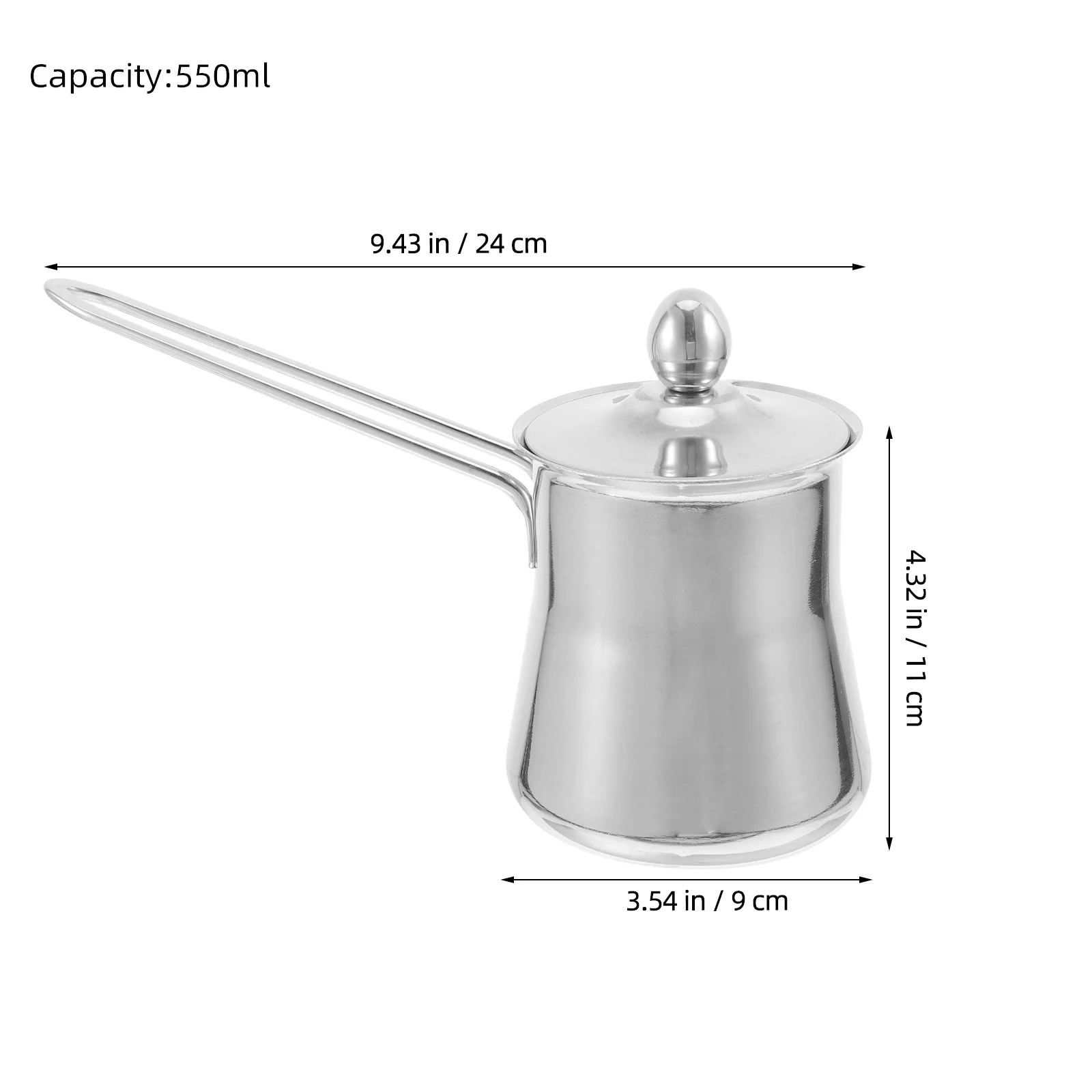 إبريق قهوة مصنوع يدويًا من الفولاذ المقاوم للصدأ، غطاء جسم سميك، إبريق مزبد الحليب الدقيق للمنزل والمكتب والسفر والتخييم #3