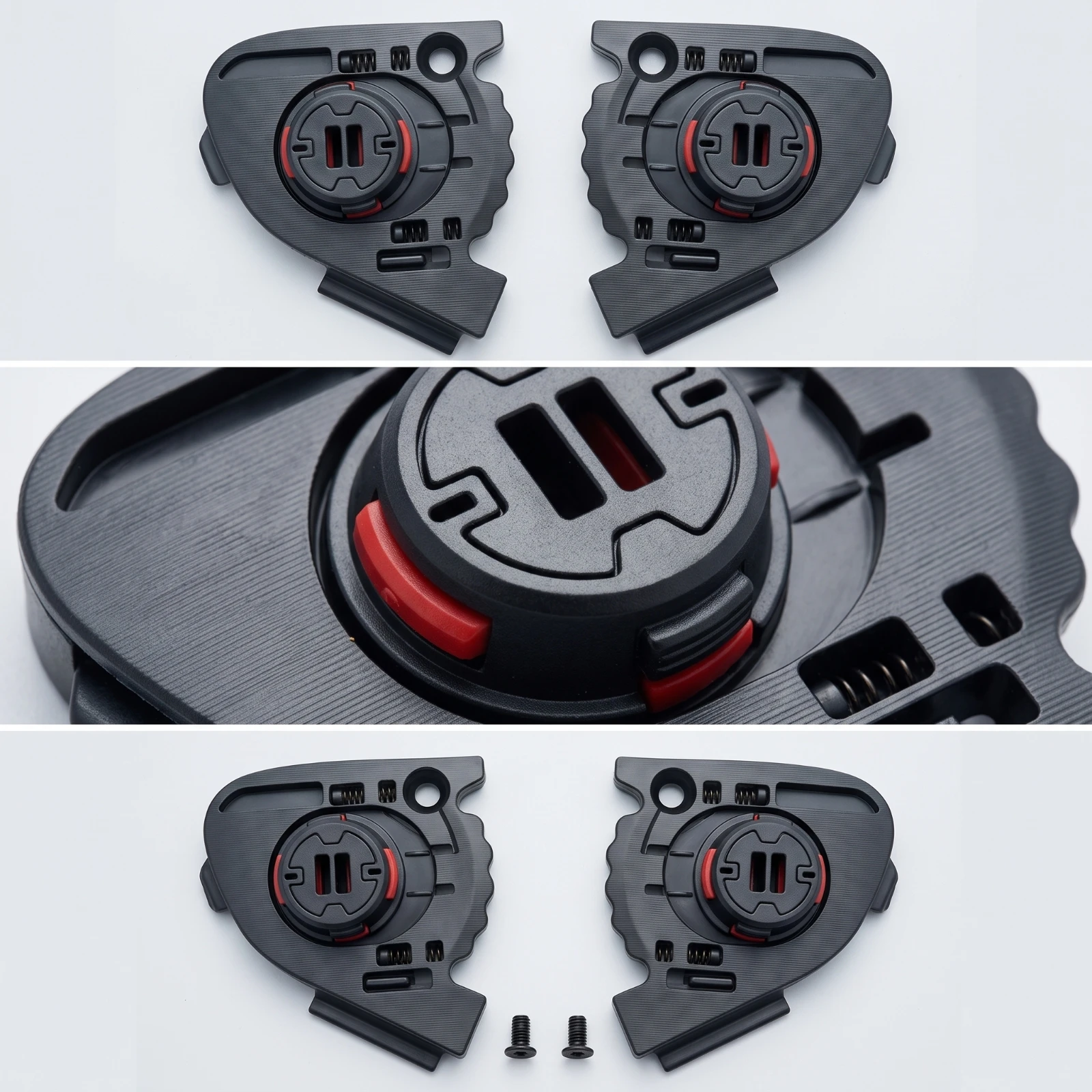 Helmet Visor Base with Screws Long-Lasting Helmet Base Mechanism Replacement Kit Sturdy Hardware Slim for Motorcyclists