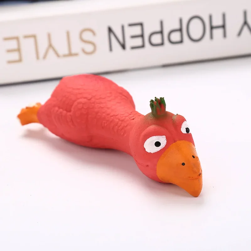 Cute Latex Chicken Shape Pet Squeak Toys Dog Cat Puppy Chew Sound Toys Simulation Screaming Chicken Squeaker Pet Supplies