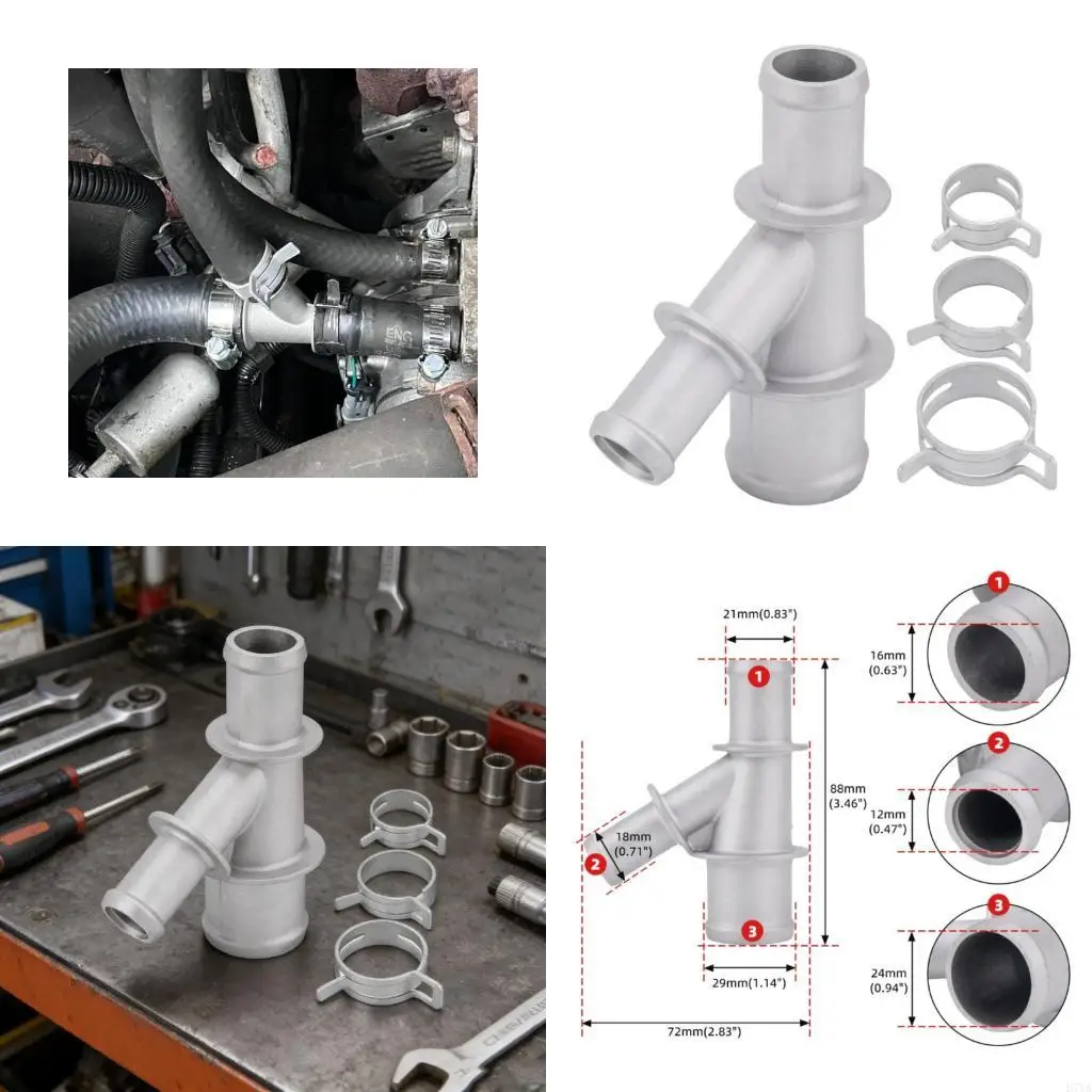 

Coolant Tube Connector 47157 Aluminum Construction Coolant Hose Junction Parts D7YA