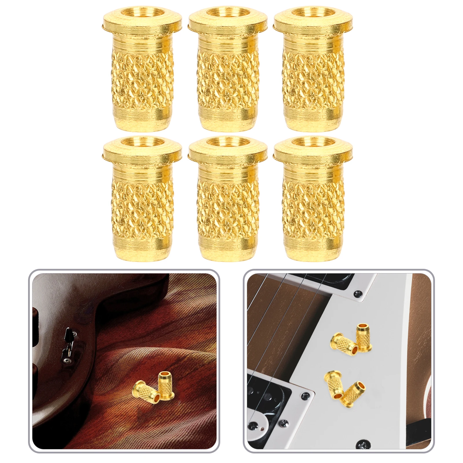 

6 Pcs Electric Guitar String Buckle Parts Bridge Tailpiece Accessory Ferrule Supplies Metal Acoustic Accessories Caps Bass