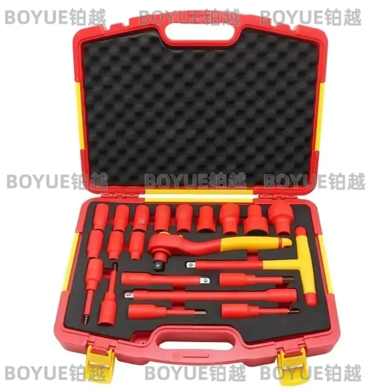 Electric Vehicle Repair Kit Insulated Socket Wrench Set High Voltage Safety Tools Hex Bit Sleeve for New Energy Car