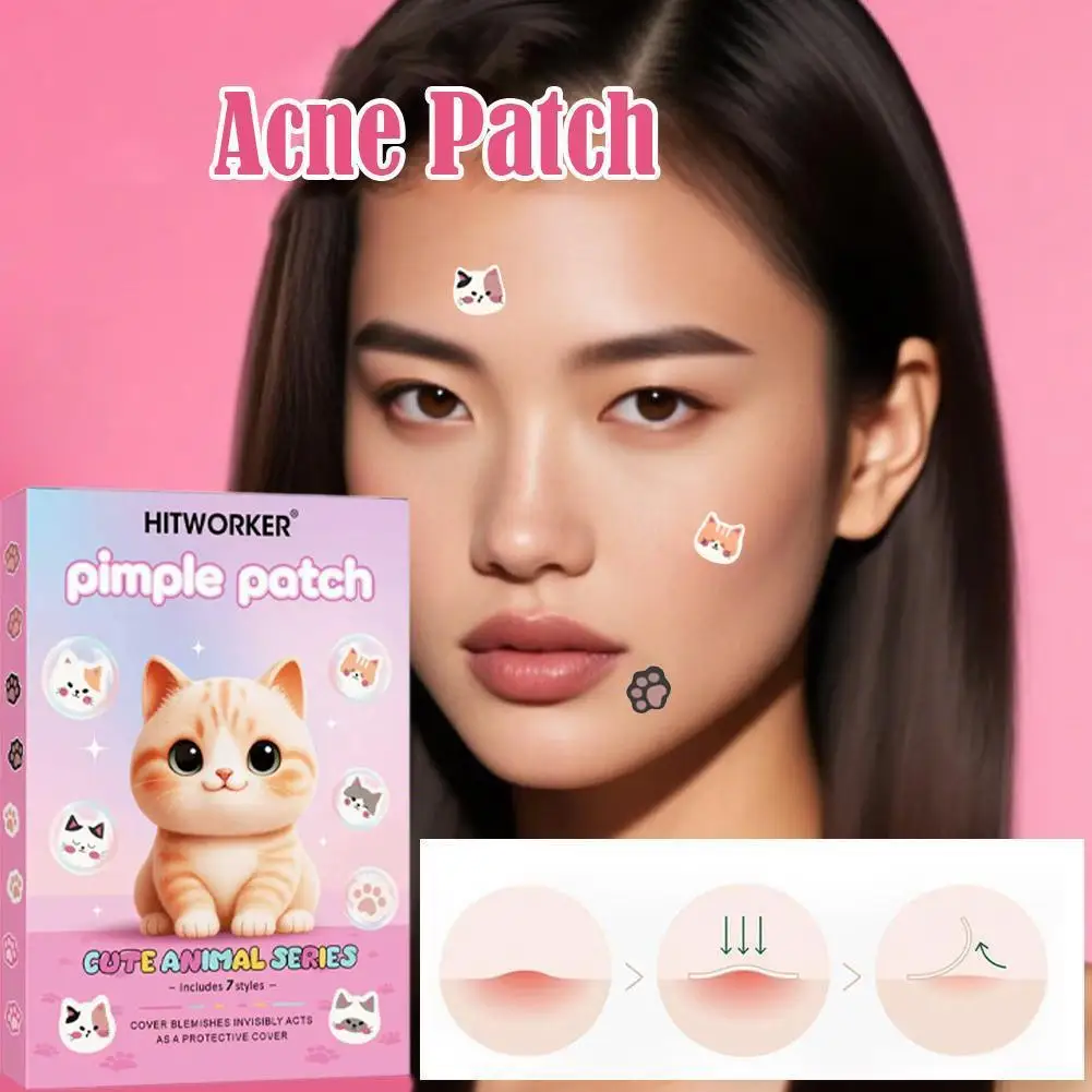

1bag Cute Cat Shaped Acne Dots Patches High-end Pimple Patch Acne Cover Acne Treatment Stickers Patches