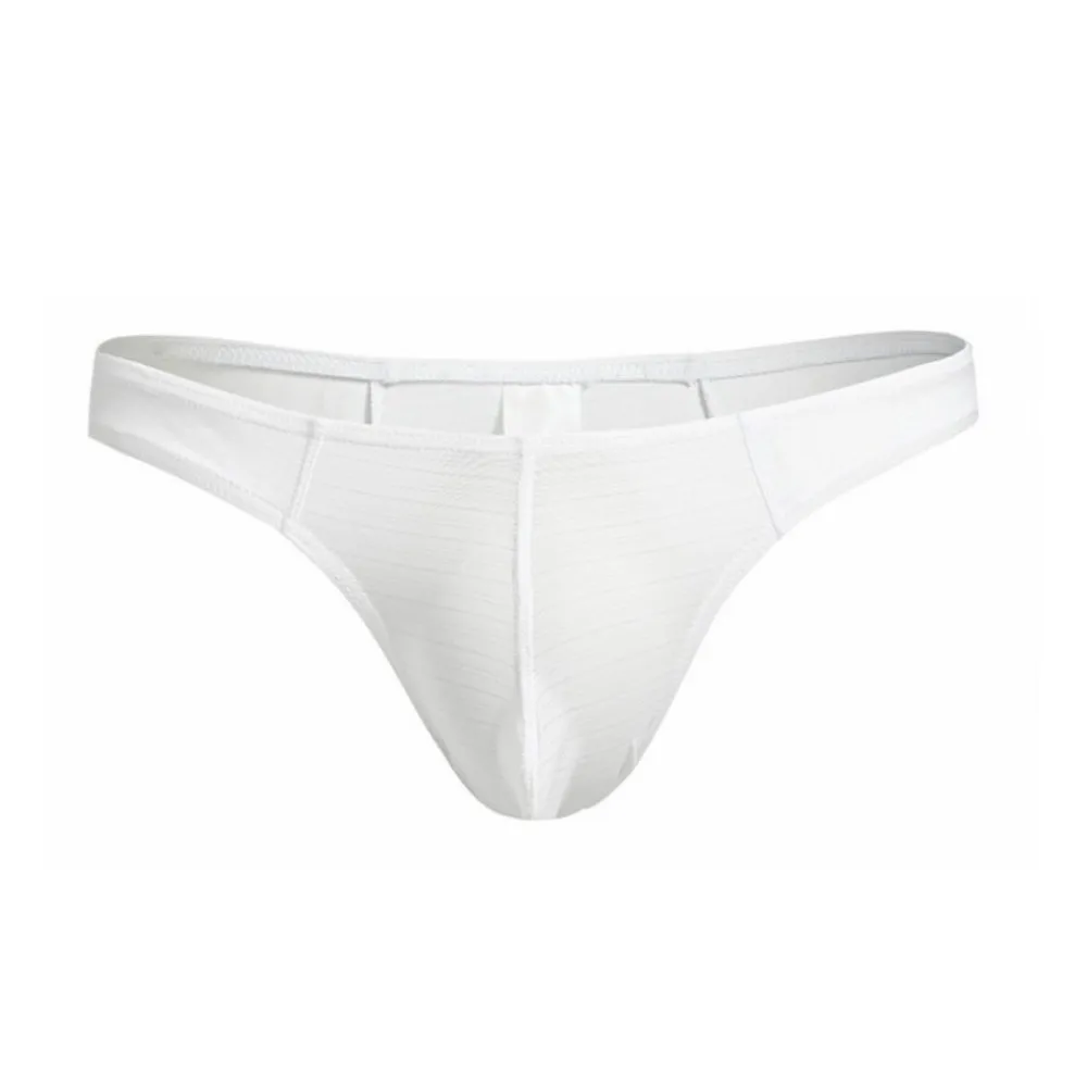 

Soft Low Waist Men Ice Silk Thongs Solid Color Underpants Men's Panties T-back Lingerie Male Briefs Men