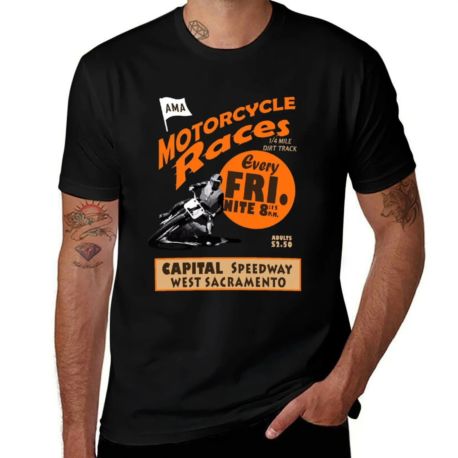 

Motorcycle Speedway Races - West Sacramento T-Shirt new edition funny meme t-shirts Short sleeve tee mens vintage t shirts