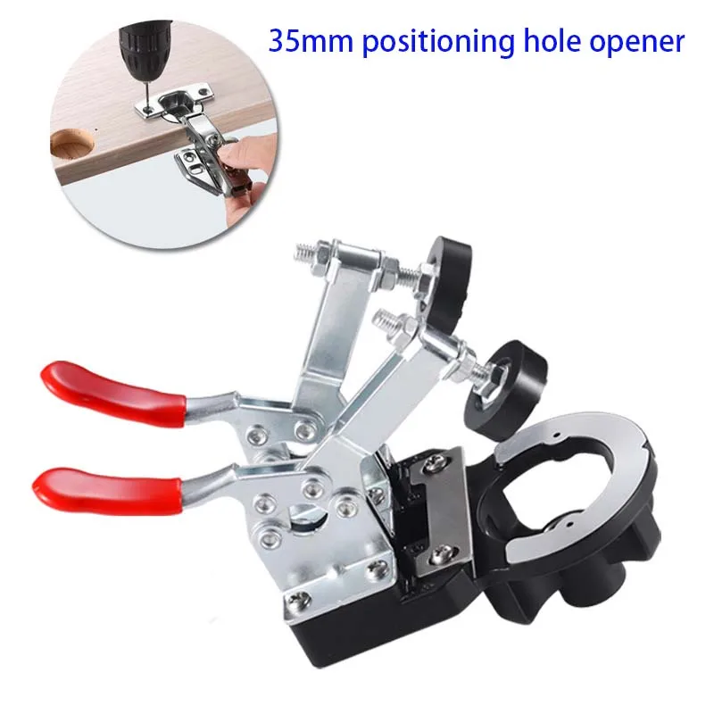 35mm Hinge Boring Jig Hole Drilling Guide Locator Wardrobe Cabinet Hole Punching Opener Double Clampping Install Locator Tool