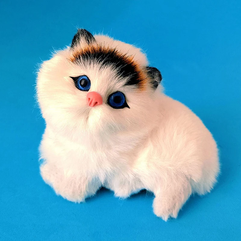 Cute Simulation Cat Plush Toys Soft Stuffed Kitten Model Fake Cat Realist Animals for Kids Girls Birthday Valentine\'s Day Gift