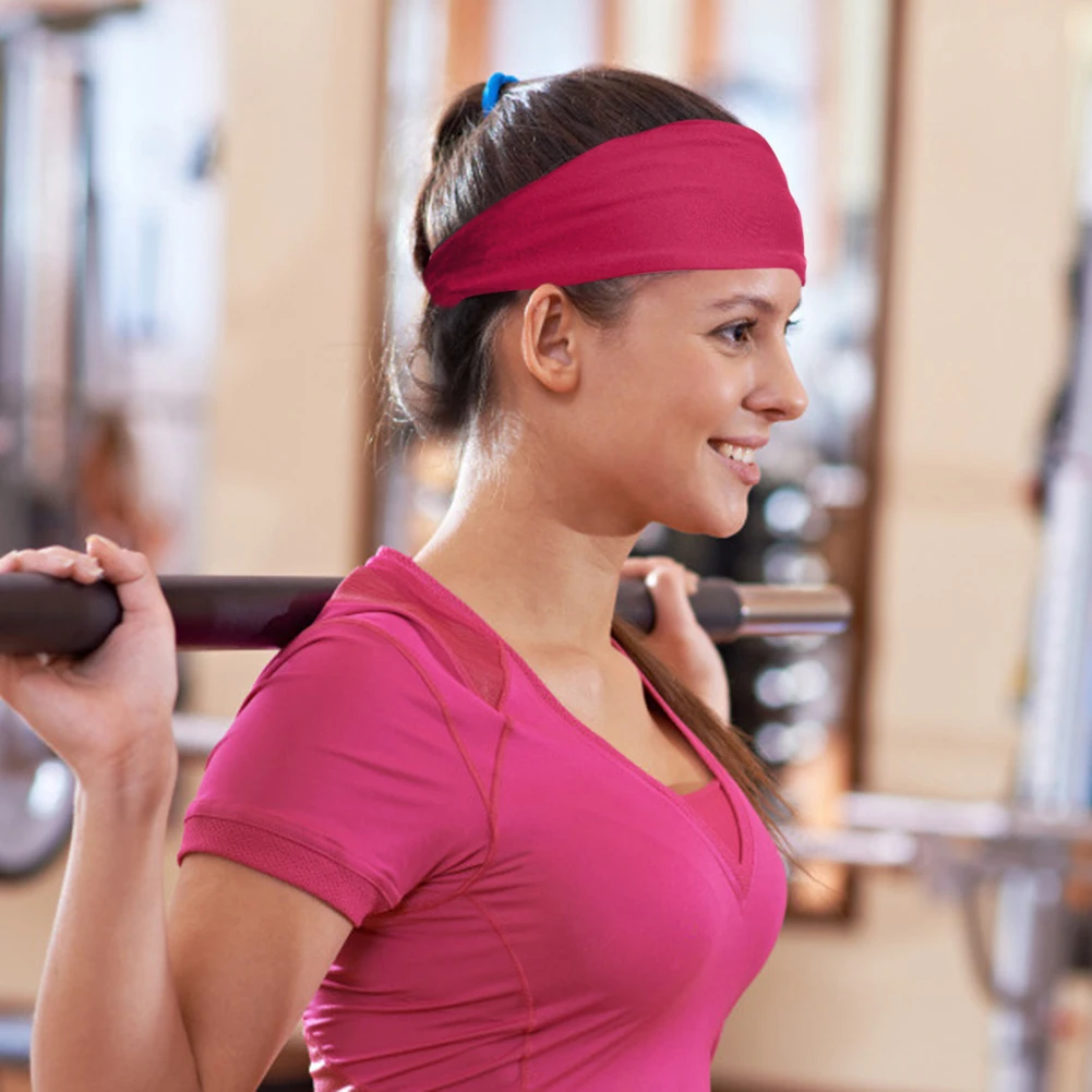 الرجال النساء عصابة رياضية للرأس مرونة اللياقة البدنية العصابة الجري التجفيف السريع عقال عرق ضمادة لركض كرة السلة الجري