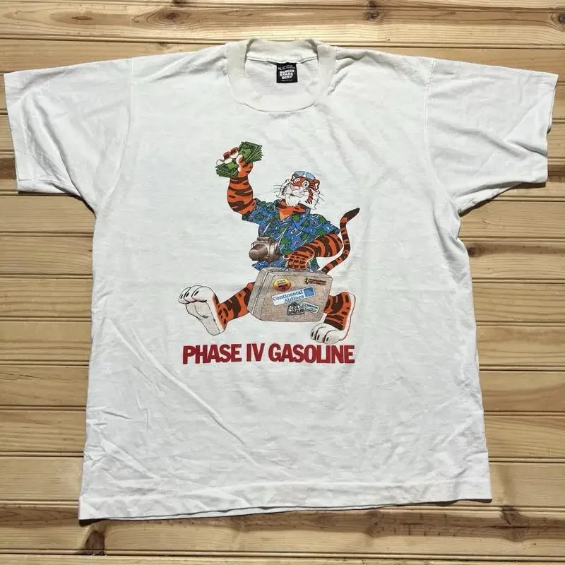 Vintage 80 Äôs Esso Oil Gas Exxon Continental Airlines Art Tiger T Shirt Size Xl