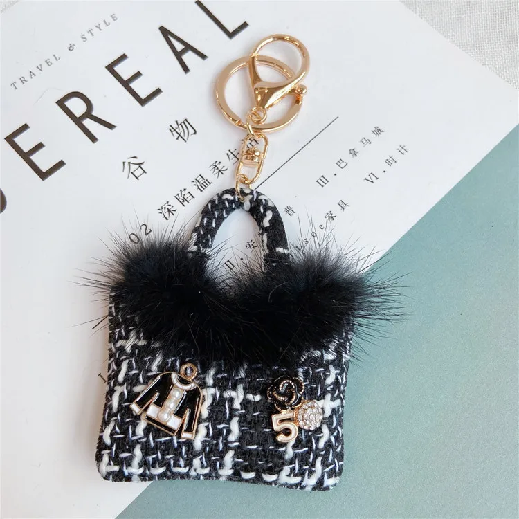 Luxury Mink Hair Plush Bag Key Chain Pendant Diy Personality Hanging Ornaments High Quality Keychain Bag Pendant Accessories