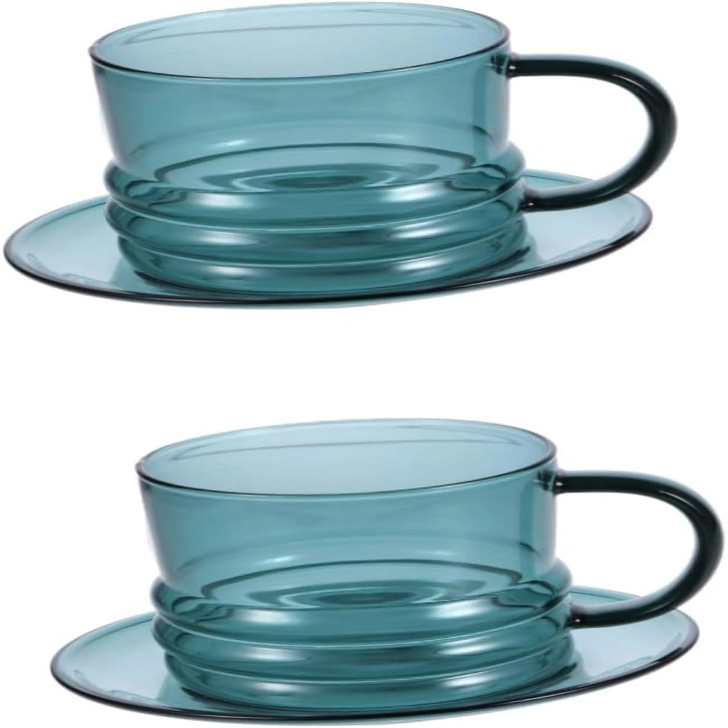 Stylish, Durable High Tea Party or Daily Use Clear Glass Cups - Chip-Resistant and Comfortable to Hold - Sleek Design for Easy C