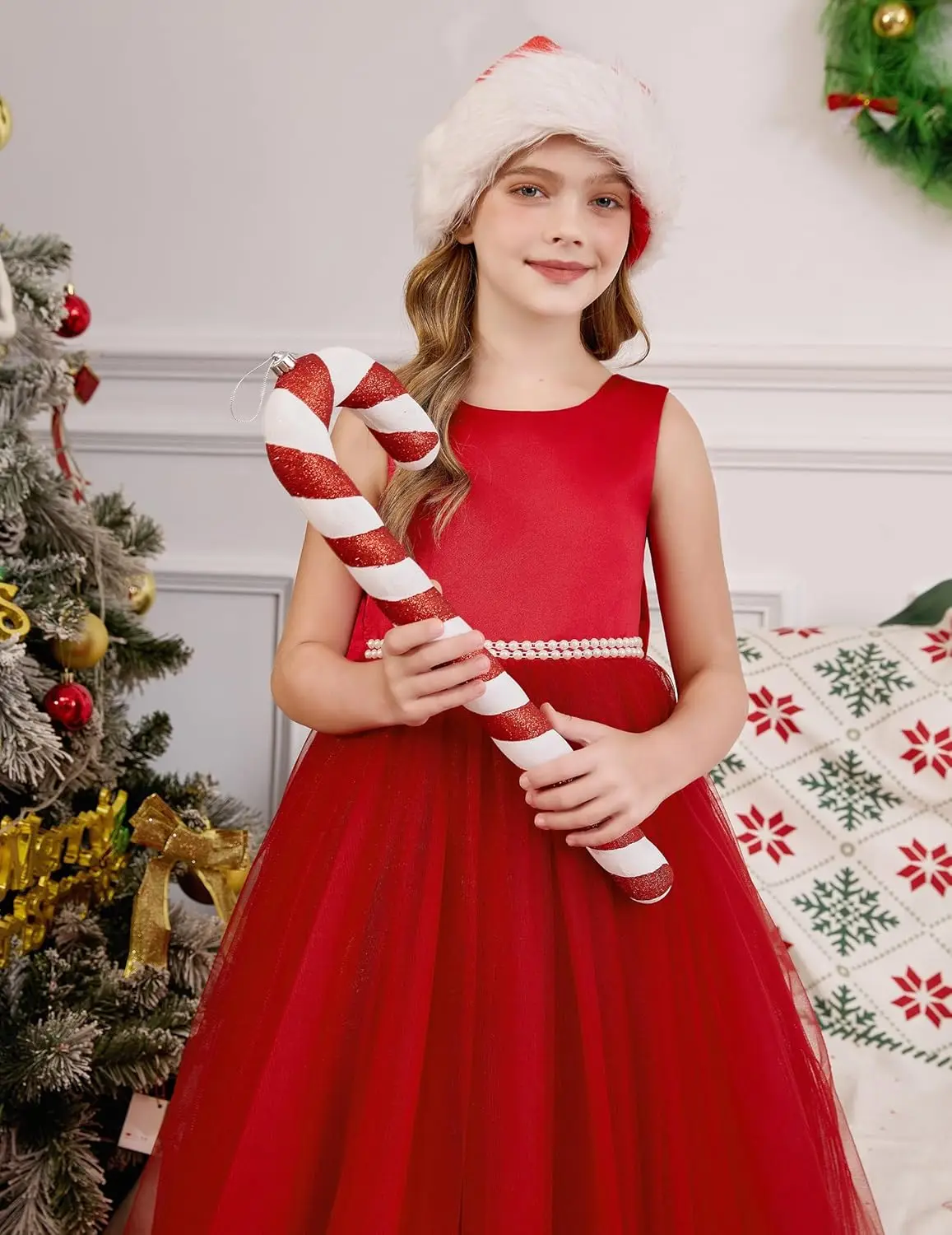 فستان زفاف الأميرة من الشيفون الساتان لفتاة الزهور، فستان كرة لؤلؤية للأطفال مع فيونكة، فساتين مختلفة لحفلات أعياد الميلاد