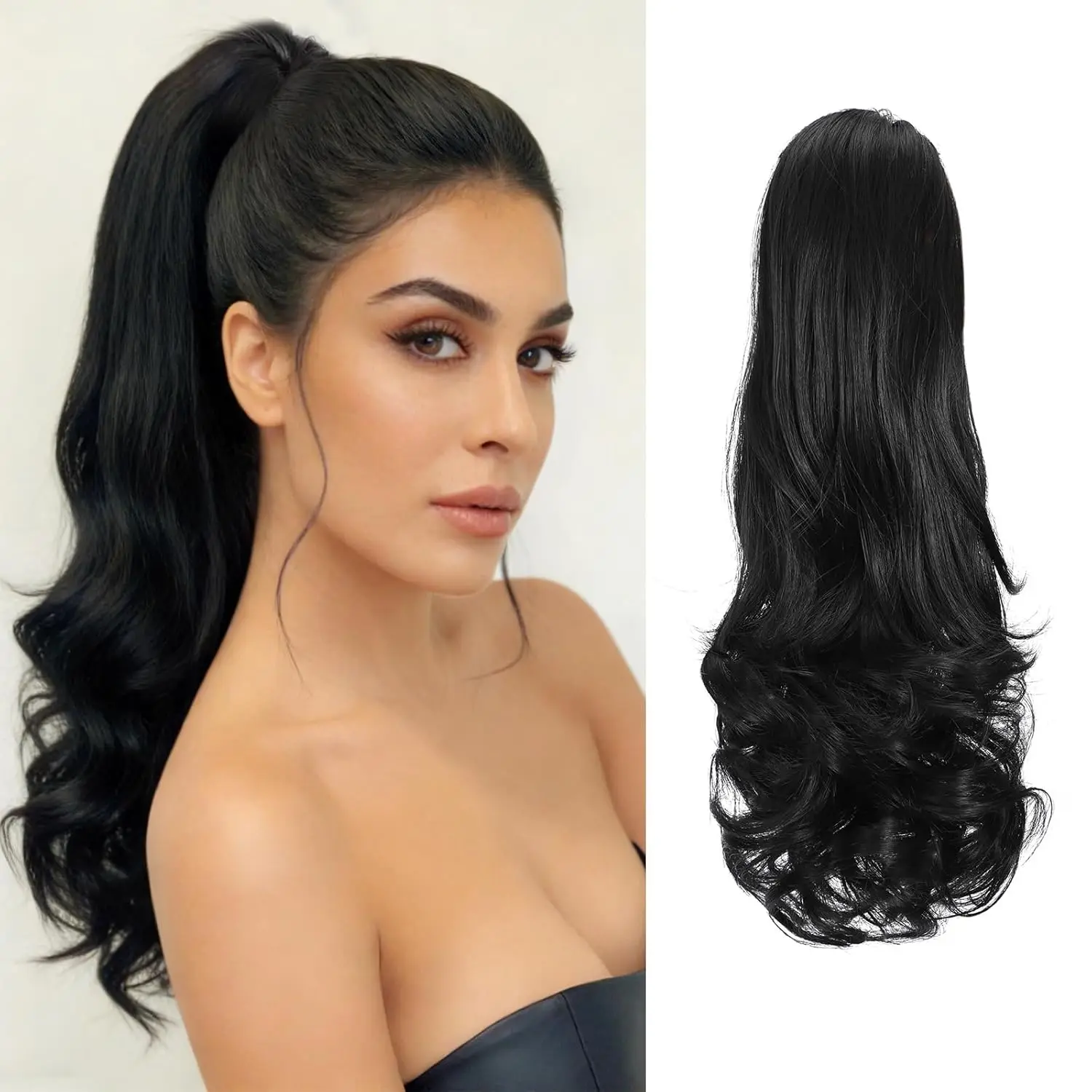 

Накладной хвост-шиньон 14 дюймов, кудрявый, волнистый, из синтетических волос, на заколке, для женщин, для повседневного использования, для создания мгновенных причесок-хвостов