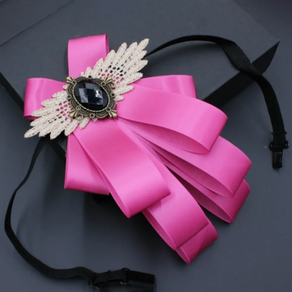 Fashion Faux Stone Men's Suit Lapel Flowers Alloy Polyester Bow Tie Necktie Neck Decoration Wedding