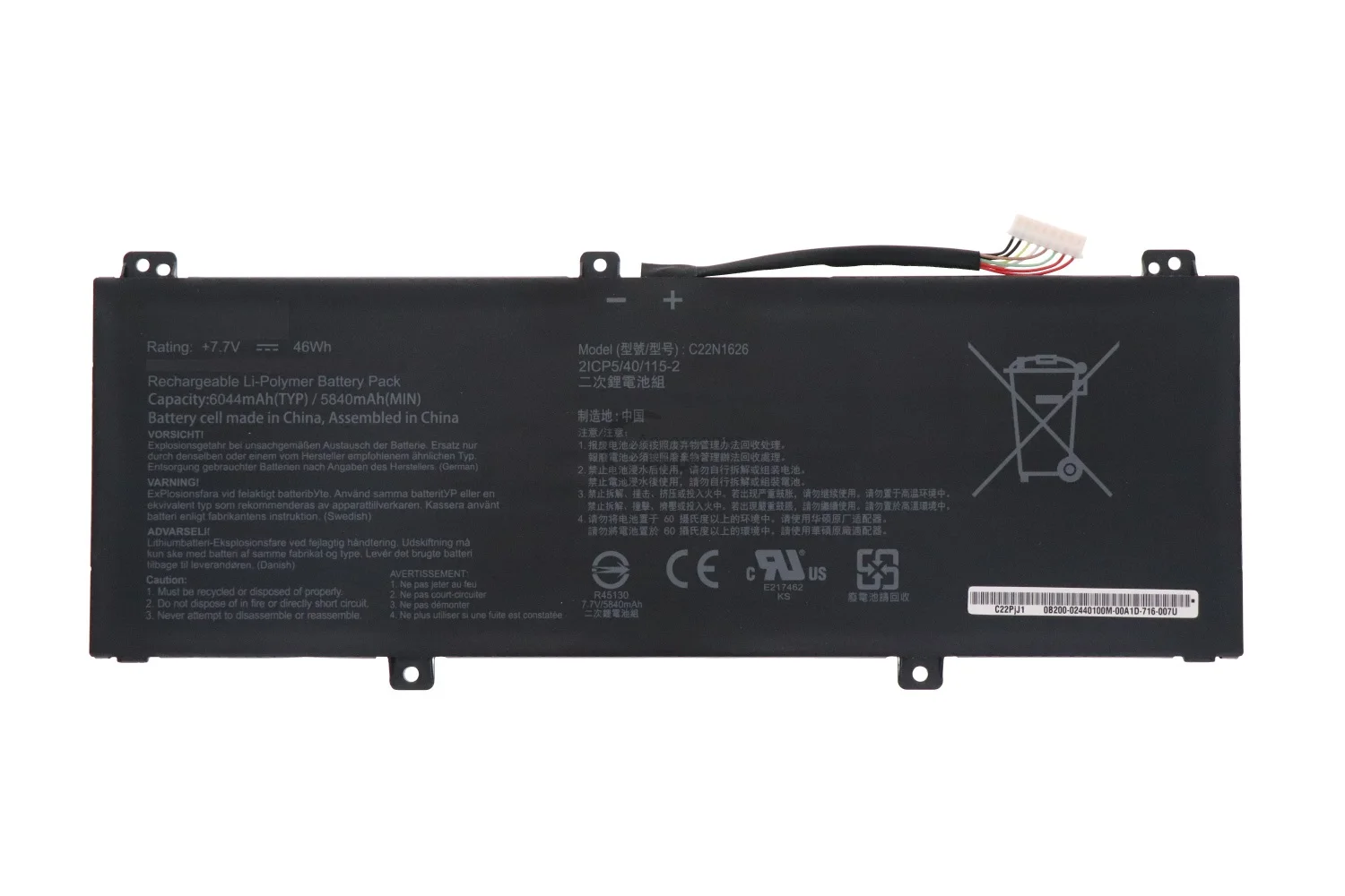 Imagem -03 - Bateria do Portátil Genuíno para Asus Chromebook Flip Série Notebook C22n1626 C22n16261 C213 C403na C213na C213sa 7.7v 46wh Novo