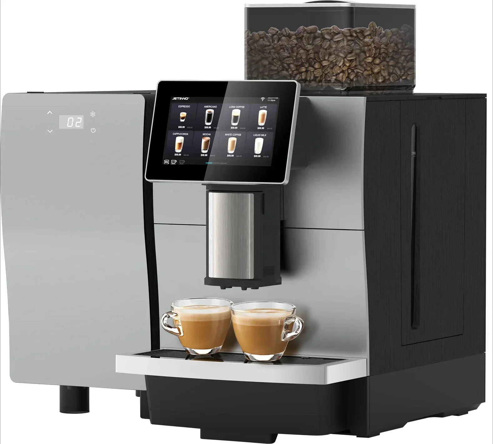 220-240V 1700W Automatic Latte Espresso with 7-inch Touch Screen and Milk Frother for Office