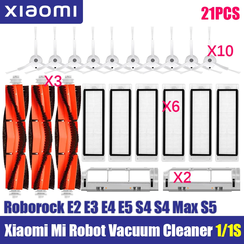 Für xiaomi mi roboter 1/ 1s sdjqr01rr sdjqr02rr sdjqr03rr e3, s4, s4 max, s5 staubsauger hauptseiten bürsten filter mop teile