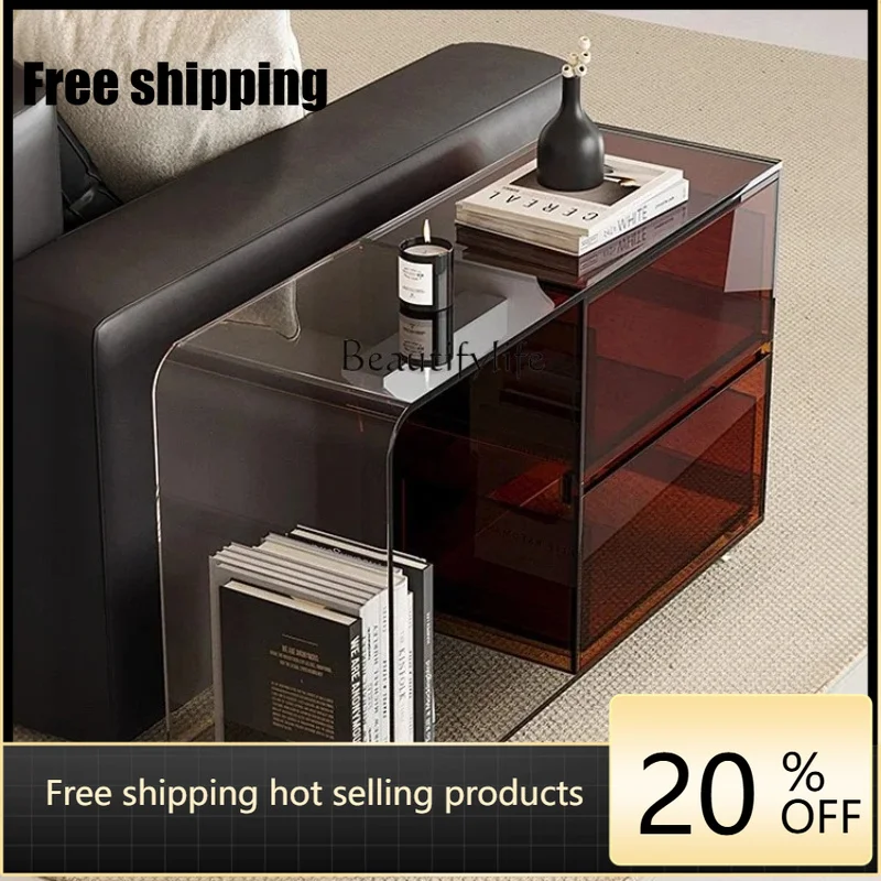 Factory Direct  Living room side table removable Italian minimalist bedside cabinet trolley rack