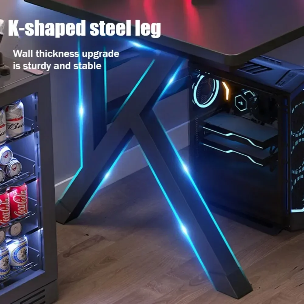 مكتب كمبيوتر مكتبي طاولة ألعاب مريحة لغرفة النوم مكتب كتابة من النوع K طاولة ألعاب فاخرة ومستقرة طاولة ألعاب بمشغل مزدوج