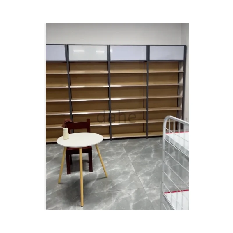 

custom.Four-column wood grain supermarket racks for sale convenience store Shelves store display rack supermarket