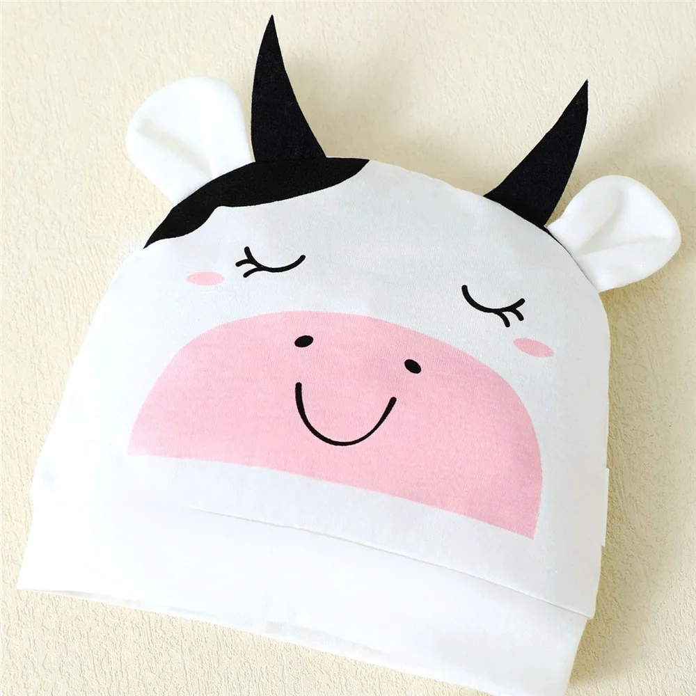 Newborn Baby Boy Cosplay Jumpsuit Cow Short Sleeved Bodysuit+Calf Hat Summer Lovely Romper for Infant Girl&Boy 0-9 Months