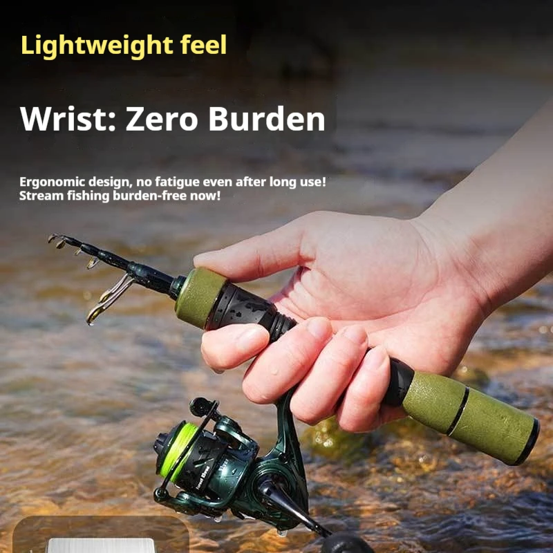 Cadence Mini Telescopic Lure Rod Ultra Light Ultra Short Multi Section Portable Stream Fishing Outdoor Travel Backpack Minnow