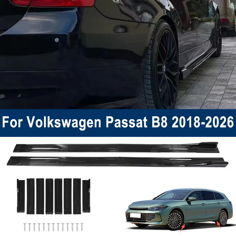 

Для Volkswagen Passat B8 2018-2026: Комплект из 8 накладок на пороги, расширенные боковые спойлеры, спортивный обвес, накладки на бампер, модифицированные детали