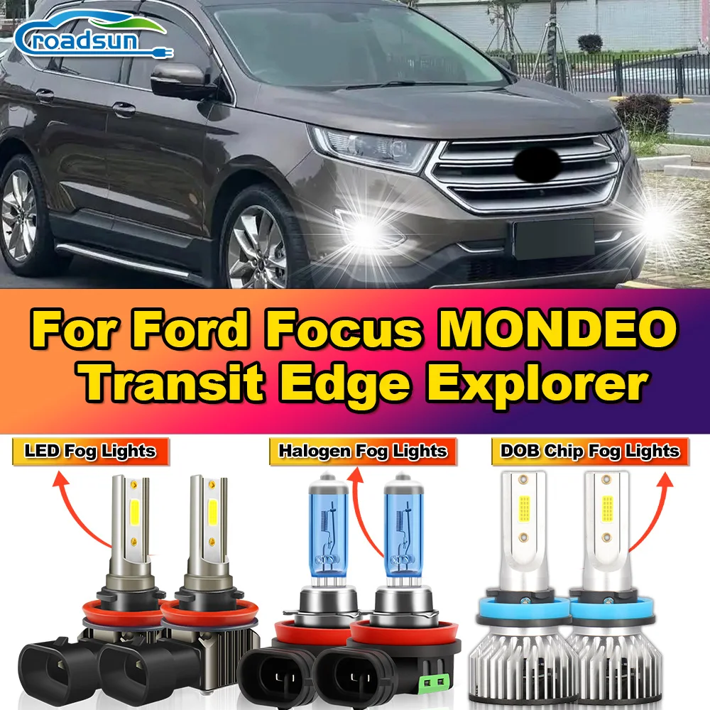 

60W LED Fog Lights 20000LM Super Bright Fog Lamps 6000K White 12V Canbus No Error For Ford Focus Mondeo Transit Edge Explorer