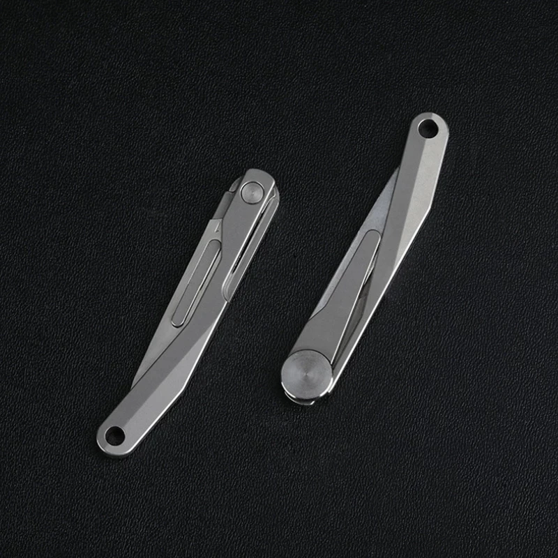 Mini Titanium Alloy Folding Scalpel Medical Folding Knife EDC Outdoor Unpacking Pocket Knife with 10pcs Replaceable Blades