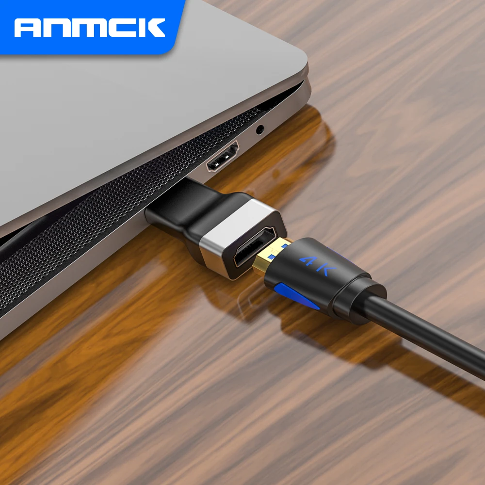 Anmck 4K HDTV Adapter 180 gradi destro maschio a femmina convertitore di commutazione per PS4 HDTV Projetor Laptop Monitor 8K HD Splitter