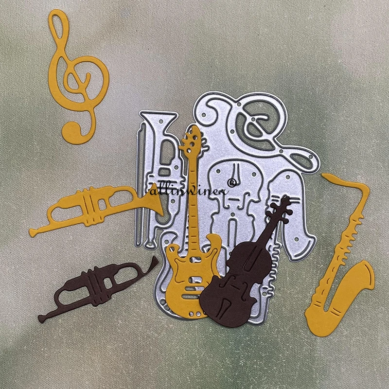 Musical instrument series Metal Cutting Dies Stencils Die Cut for DIY Scrapbooking Album Paper Card Embossing