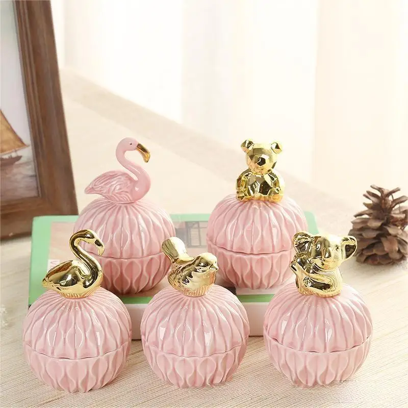 1PCS Empty Ceramic Jars for Candles Glass for Scented Candle Making Kit Wholesale Luxury Container Candy Container