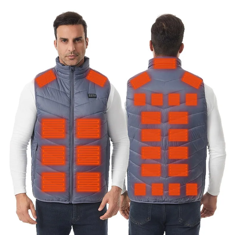 Unisex 27 Heating Zones USB Heated Vest Loose Winter Thermal Waistcoat 4 Control Casual Outdoor Sport Warm Heating Gilet