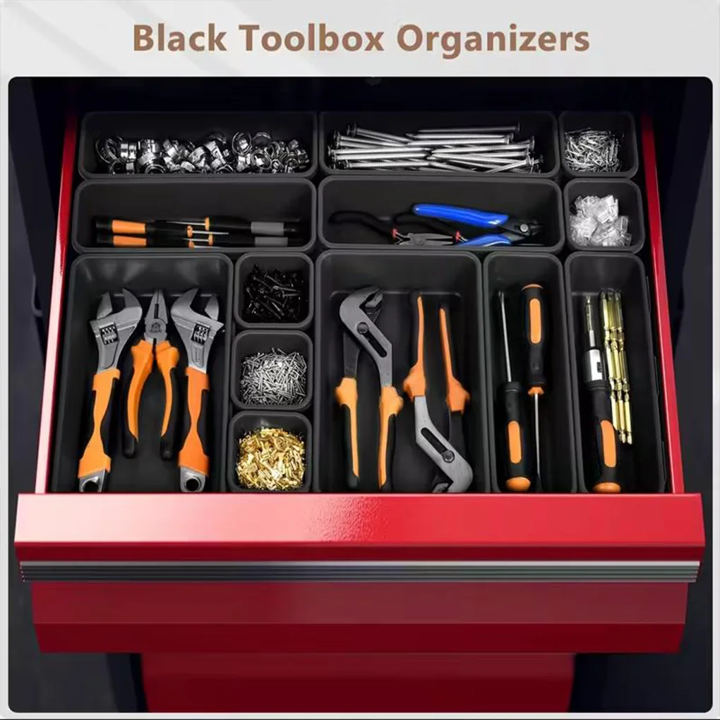 36PCS Organizzatori per cassetti da scrivania Interbloccati Organizzatore per utensili poco profondi Divisori per vassoi Cassetta degli attrezzi Contenitori per contenitori