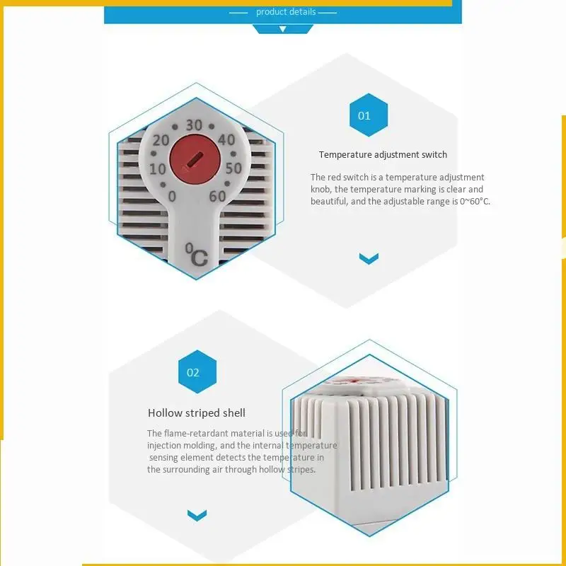 A93P KTO011 Normally Closed NC Adjustable Mechanical Temperature Controller Cabinet Thermostat Din Rail,For Heating Use