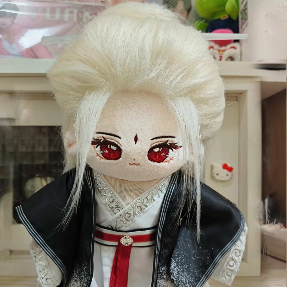 Pluszak 20 cm Yi Cheng Li z serialu telewizyjnego Chenzhou, przebrany za Shan Hai, biały, z długimi włosami, męski, zabawka, prezent dla przyjaciela
