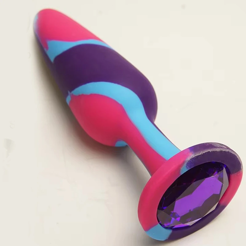 Silicone Jeweled Butt Plugs,Anus Ass Anal Sex Toys Trainer,Flexible Analplug Buttplug,Prostate Massage