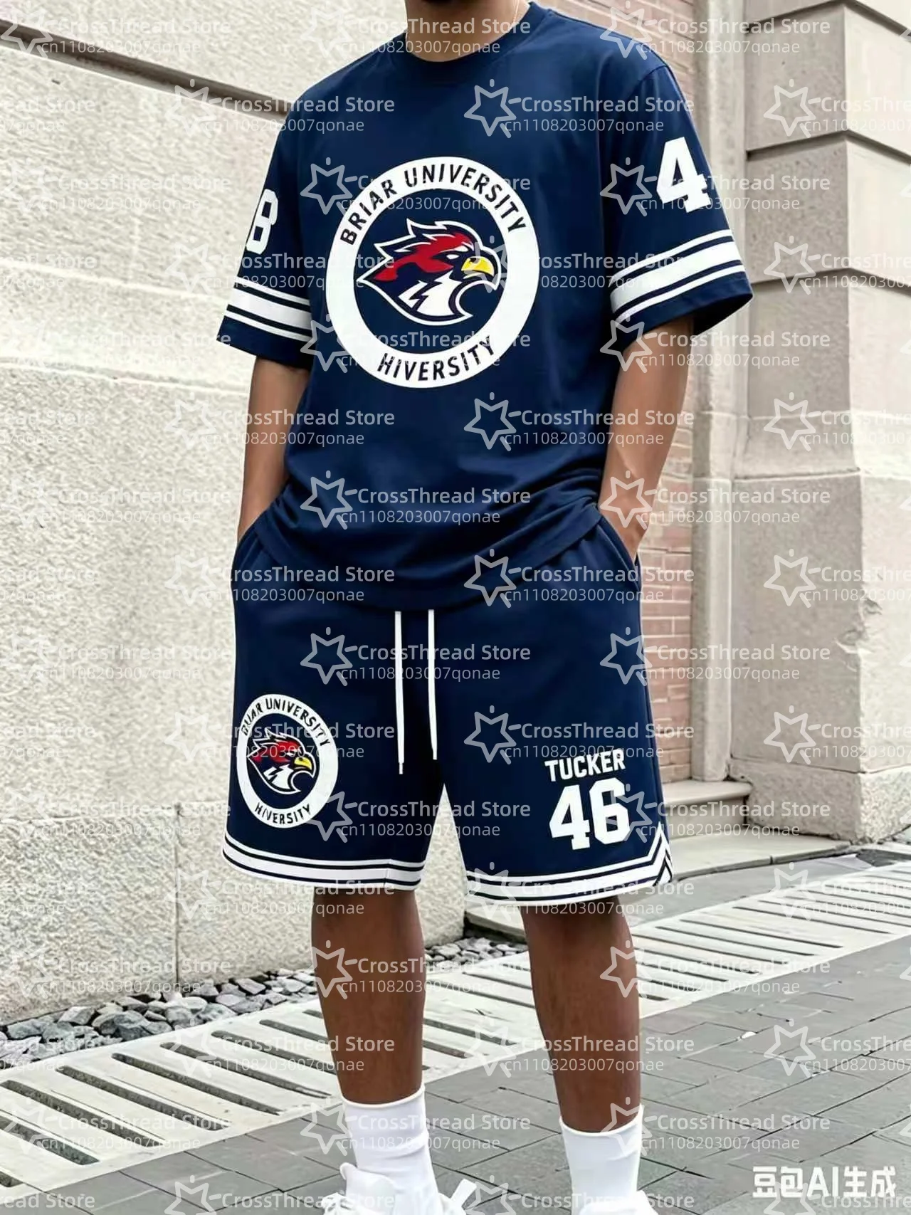 

Off Campus Briar University Jersey 2 Piece Outfit Tracksuit Graham 44 22 DI LAURENTIS 66 Tucker46 Mens Tshirt Shorts 2 Piece Set