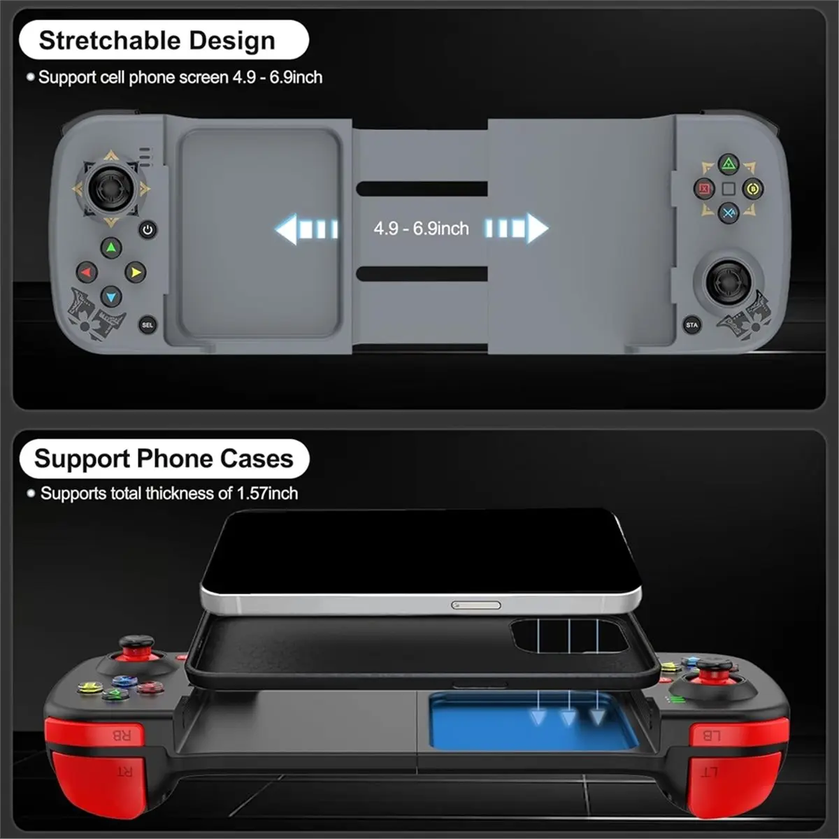 

【Some】D3 Retractable Gamepad 3D Joystick Bluetooth Mobile Phone Gamepad Cell Phone Gamepad for IOS/Android