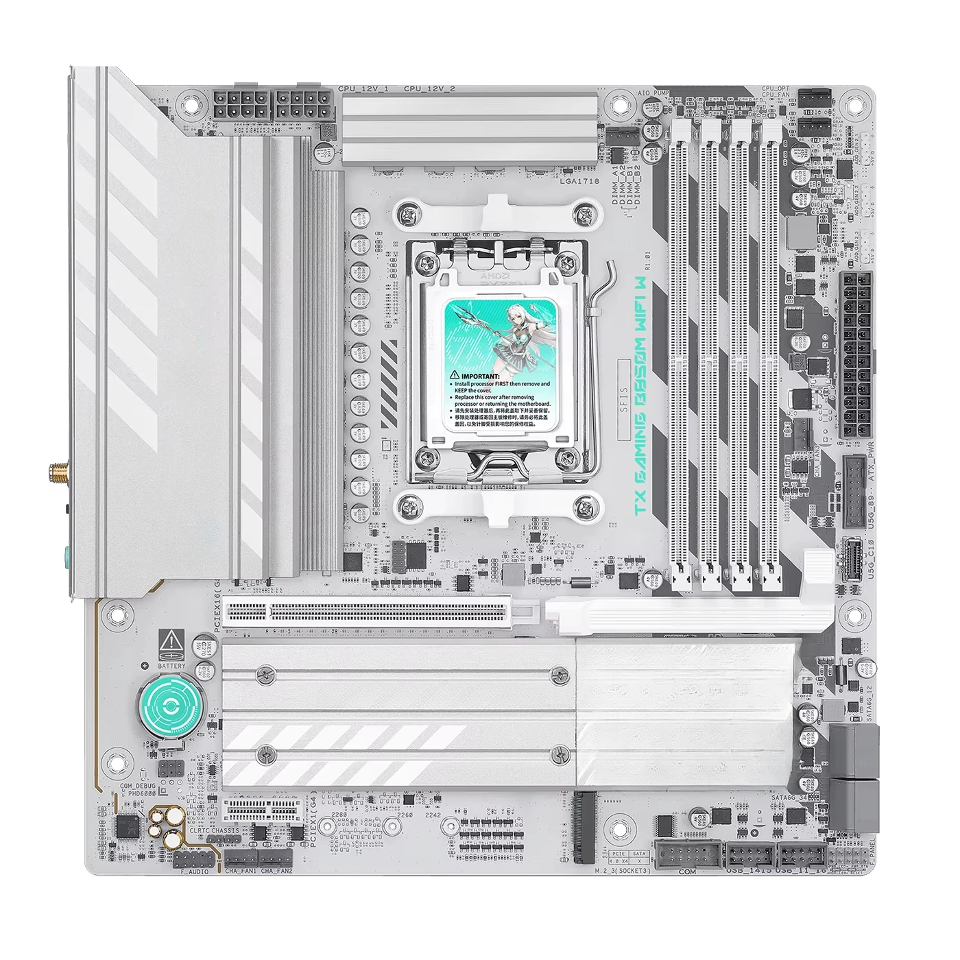 

Новое поступление TX GAMING B850M WIFI WIFI6E ICE ATX Материнская плата для настольных игр B850 DDR5 AM5 Материнская плата