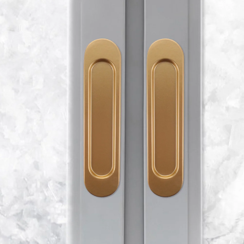 

4pcs Aluminum Handle Stick On Pull For Glass Adhesive Door Handle Cabinet Door Pulls Barn Doors Closet Hardware