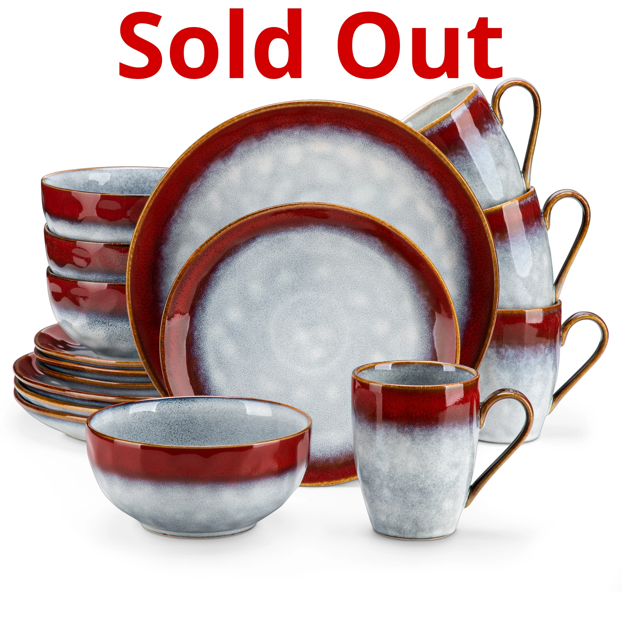 vancasso 16/32/48 Piece Starry Dinner Set,Kiln Change Glaze Tableware Dinner Service with Dinner Plate,Dessert Plate,Bowl,Mug